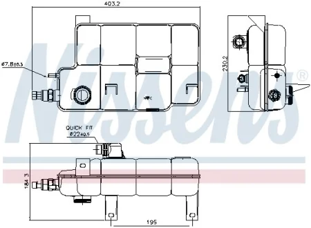 IVECO Розширювальний бачок DAILY IV 09-, DAILY V 11-, DAILY VI 14- NISSENS 996260