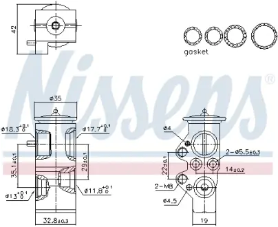 Розширювальний клапан кондиціонера NISSENS 999428