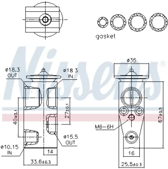 MAZDA Розширювальний клапан 3 13-, 6 12 Nissens 999492