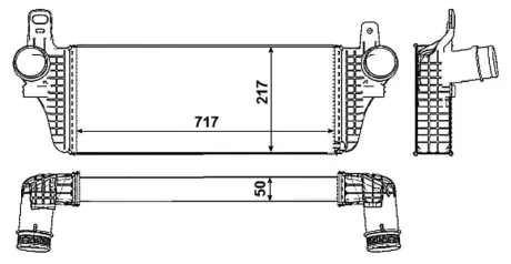 Радіатор інтеркулера VW T5/T6 2.0 TSI 09- NRF 30466