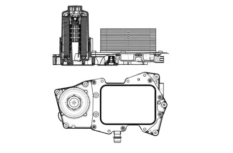 Корпус фільтра масляного (з радіатором) Land Rover Range Rover 4.4 SDV8 4x4 10- NRF 31827