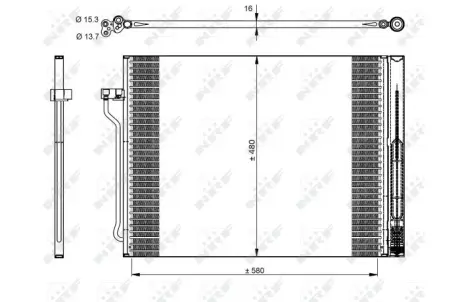 Радіатор кондиціонера BMW 5 (F10/F11)/7 (F01/F02/F03/F04) 09-18 NRF 350325