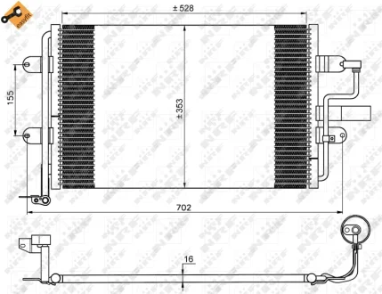 Радіатор кондиціонера VW Golf IV 1.9 TDI 00-05 NRF 35733 (фото 1)