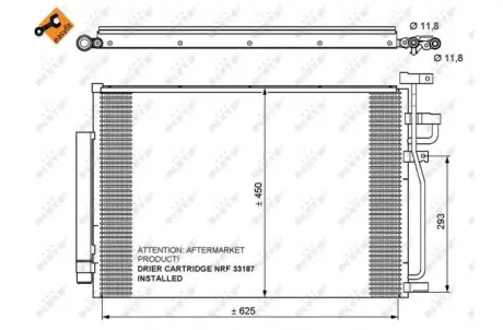 Радіатор кондиціонера (з осушувачем) Chevrolet Captiva/Opel Antara A 2.4/3.2 06- NRF 35775