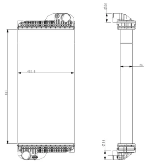 Радіатор двигуна JOHN DEERE 300, 800, 8000 4045/6081H NRF 530004