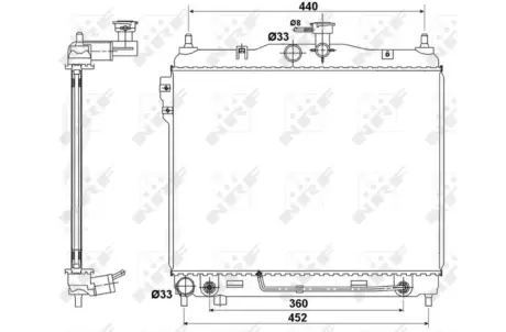 Радіатор охолодження Hyundai Getz 1.3-1.4 02-10 NRF 53173