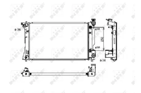 Радіатор охолодження Toyota Avensis 2.0/2.4 03-08 (АКПП) NRF 53395