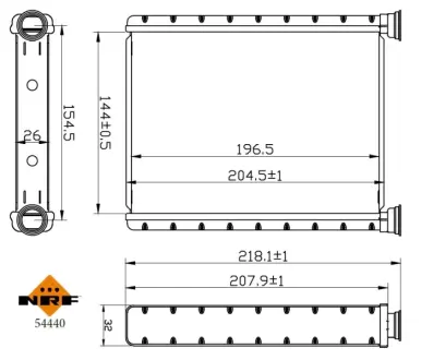 Радіатор обігріву салона NRF 54440