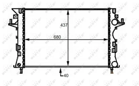 Радіатор охолодження Renault Espace IV 2.2/3.0dCi 02-06 (АКПП) NRF 58490