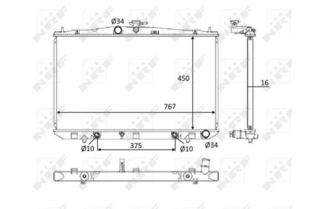 Радіатор охолодження Lexus RX 3.5 08-15 NRF 58610