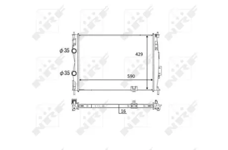 Радіатор охолодження Nissan Qashqai 1.6/2.0 07-13 (МКПП/АКПП) NRF 59061
