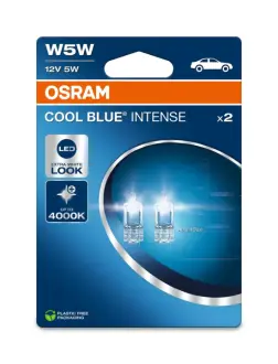Лампочка W5W Cool Blue Intense NextGen (упаковка-блістер, 2 шт, 12В, синя, 5Вт, тип гнізда: W2,1X9,5D) OSRAM 2825CBN-2BL
