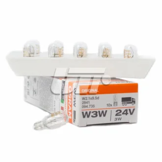 Лампа (картон 10шт) W3W 24В 3Вт W2,1X9,5D скляна Standard Osram 2841