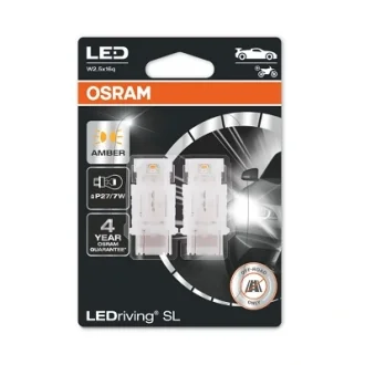 LED лампочка (упаковка-блістер 2шт) P27/7W 12В 1,3Вт без гомологічного сертифікату LEDriving SL, жовтий Osram 3157DYP02B