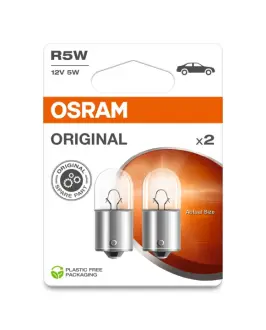 Лампочка R5W Standard (упаковка-блістер, 2 шт, 12В, 5Вт, тип гнізда: BA15S основна лампа) OSRAM 5007-2BL