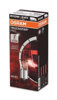 Лампочка R10W Truckstar Pro NextGen (картон, 10 шт, 24В, 10Вт, тип гнізда: BA15S) OSRAM 5637TSP