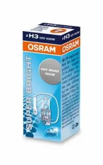 Лампа (картон 1шт) H3 12В 100Вт PK22S без гомологічного сертифікату Super Bright Osram 64153SB