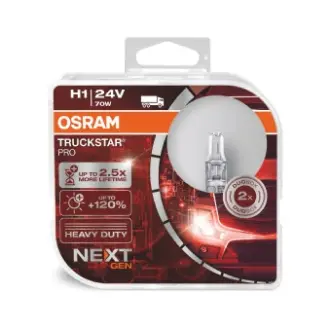 Лампочка H1 Truckstar Pro NextGen (набір, 2 шт, 24В, 70Вт, тип гнізда: P14,5S) OSRAM 64155TSP-HCB