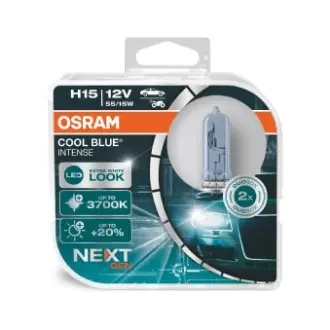 Лампочка H15 Cool Blue Intense NextGen (набір, 2 шт, 12В, 55/15Вт, тип гнізда: PGJ23T-1) OSRAM 64176CBN-HCB