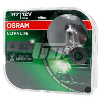 Лампочка Ultra Life галоген H7 (5 шт, 12 В, 55 Вт, тип гнізда: PX26D в 4 рази довший термін служби) OSRAM 64210ULT-HCB