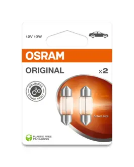 Лампочка C10W Standard (упаковка-блістер, 2 шт, 12В, 10Вт, тип гнізда: SV8,5-8) OSRAM 6438-2BL