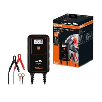 (EN) Battery charger BATTERYcharge 908, напруга зарядки: 12/24 В, зарядний струм: 8А, напруга джерела живлення: 230В, тип аккумулятора: AGM/Li-Ion/VRLA Osram OEBCS908