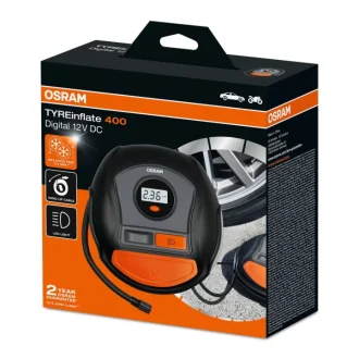 (EN) Wheel compressor 12В, 6,9Бар - акумуляторний насос для шин з цифровим світловим дисплеєм Osram OTI400