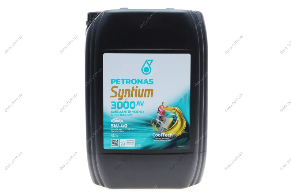 Олива 5W40 SYNTIUM 3000 AV (20L) (VW 505.00/505.01/MB 229.51/RN0700/RN0710) (API SN) (ACEA C3) Petronas 70179R41EU (фото 1)