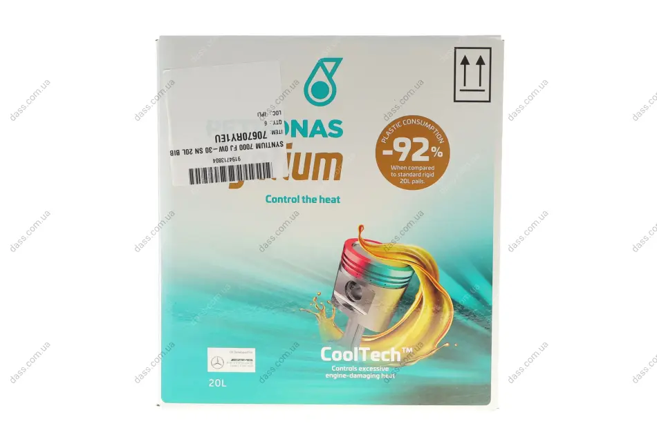 Олива 0W30 SYNTIUM 7000 FJ (20L) (Ford WSS-M2C950-A/Jaguar Land Rover STJLR.03.5007) (ACEA C2) упаковка BiB Petronas 70670RY1EU (фото 1)