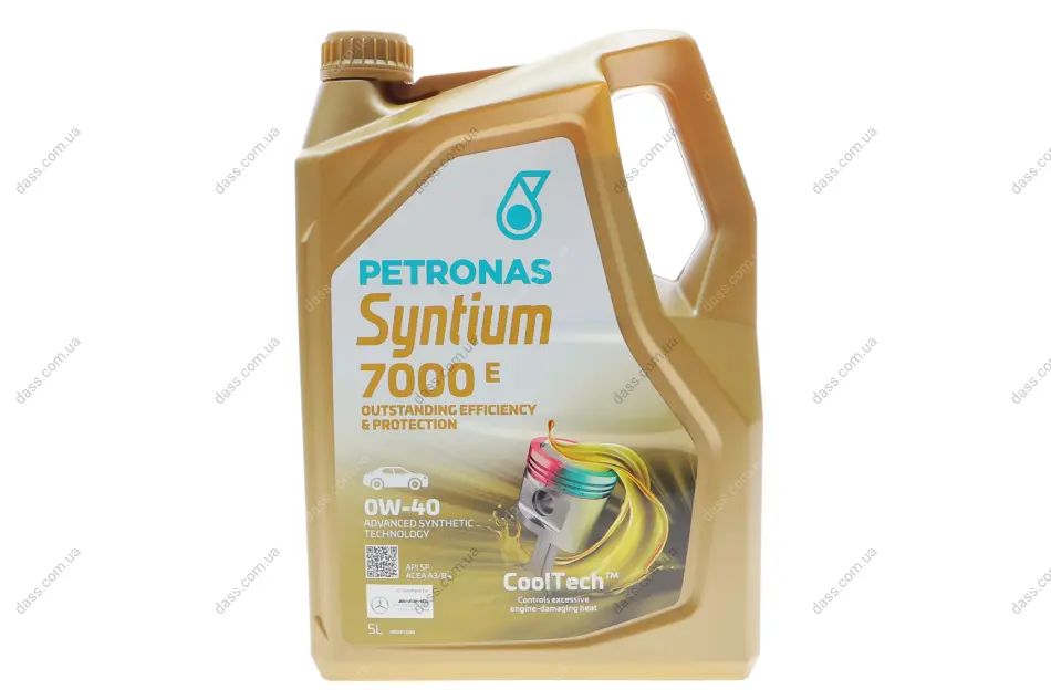 Олива 0W40 SYNTIUM 7000 E (5L) (MB 229.5/MB 229.3/VW 502.00/505.00/LL-01/RN0710/Ford WSS-M2C937-A) Petronas 70722M12EU (фото 1)