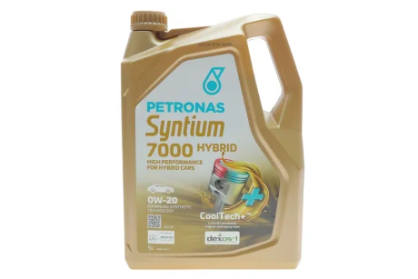 Олива 0W20 SYNTIUM 7000 HYBRID (5L) (API SP/ILSAC GF-6A) (GM dexos1 Gen 3/Ford WSS-M2C962-A1) Petronas 70803M12EU