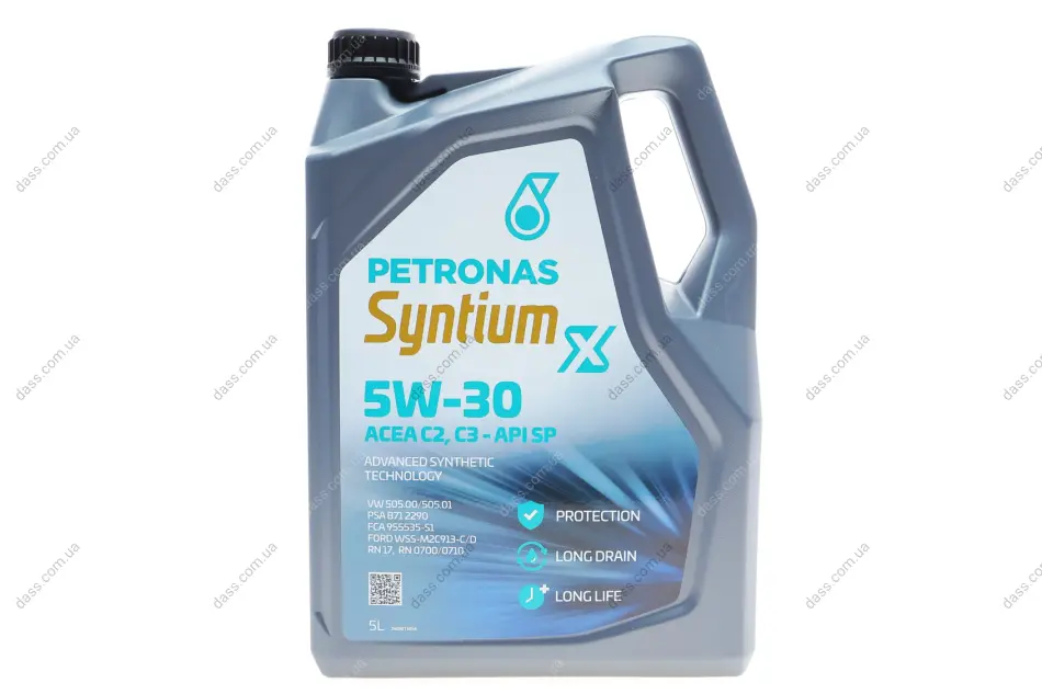 Олива 5W30 SYNTIUM X ACEA C2/C3 API SP (5L) (RN0700//RN0710/PSA B71 2290/RN17/M2C913-D/VW 505.00/505.01) Petronas 70982M12EU (фото 1)