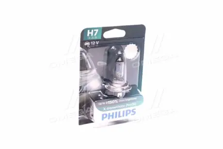 Лампочка X-tremeVision Pro150 галоген H7 (1 шт, 12 В, 55 Вт, тип гнізда: PX26D) PHILIPS 12972XVPB1