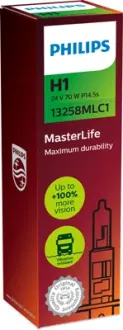 Лампочка Masterlife галоген H1 (24 В, 70 Вт, тип гнізда: P14,5S) PHILIPS 13258MLC1