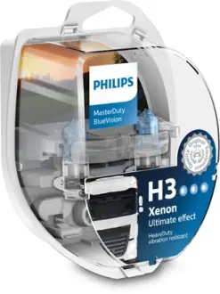 Лампочка H3 Master Duty Blue Vision (набір, 2 шт, 24В, 70Вт, тип гнізда: PK22S) PHILIPS 13336MDBVS2