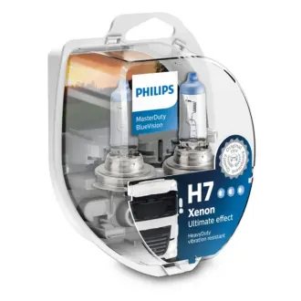 Лампочка H7 Master Duty Blue Vision (набір, 2 шт, 24В, 70Вт, тип гнізда: PX26D) PHILIPS 13972MDBVS2