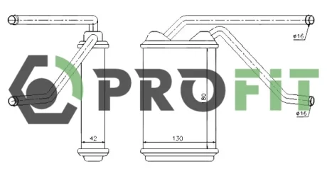 Радіатор пічки PROFIT 1760-0106