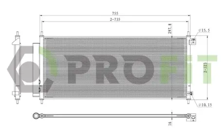Конденсер кондиціонера PROFIT 1770-0526