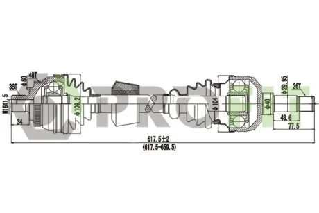 Піввісь PROFIT 2730-0360