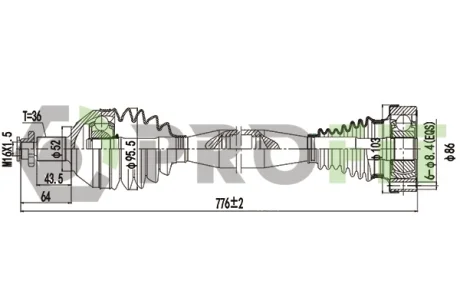 Піввісь PROFIT 2730-1305