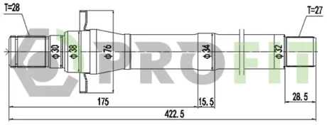 Фото - піввісь PROFIT 2730-3061 Піввісь PROFIT 2730-3061
