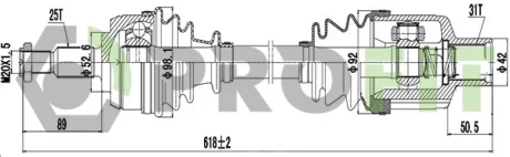 Піввісь PROFIT 2730-3077
