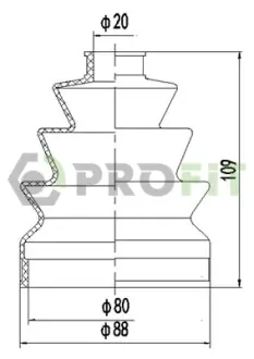 Пильник ШРКШ гумовий + змазка PROFIT 2810-0023 XLB