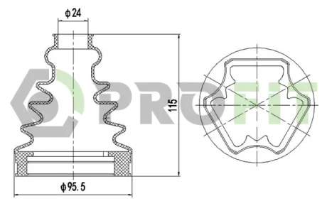 Пильник ШРКШ гумовий + змазка PROFIT 2810-0027 XLB