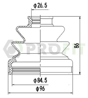 Пильник ШРКШ гумовий + змазка PROFIT 2810-0028 XLB