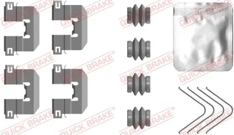 Монтажний набір гальмівних колодок задн HYUNDAI ACCENT V, I10 II, SOLARIS KIA RIO IV, STONIC 1.0-1.6D 08.13- QUICK BRAKE 109-0117