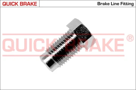 З\&#039;єднувач трубки гальмівний (3/8\&#039;\&#039;x24/11x21/d=5.0) QUICK BRAKE F (фото 1)