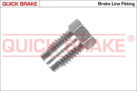 З\&#039;єднувач трубки гальмівний (M10x1.25/10x19.5/d=5.0) QUICK BRAKE L (фото 1)