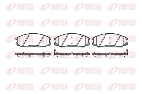 REMSA HYUNDAI гальмівні колодки передні H-1,Santa Fe 01-,SsangYong Actyon,Kyron,Rexton 02- Remsa 0771.02