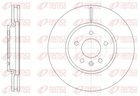 Диск гальмівний передній OPEL ASTRA J 10- REMSA 61541.10